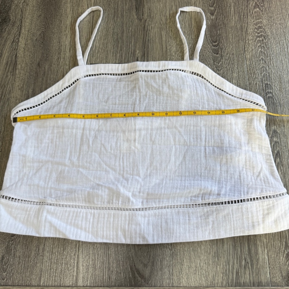 Soma White 100% Cotton Gauze Cropped Cami Size S - Picture 6 of 7